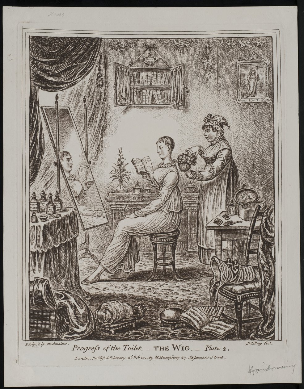 A WC haladása – A paróka alkotó: James Gillray