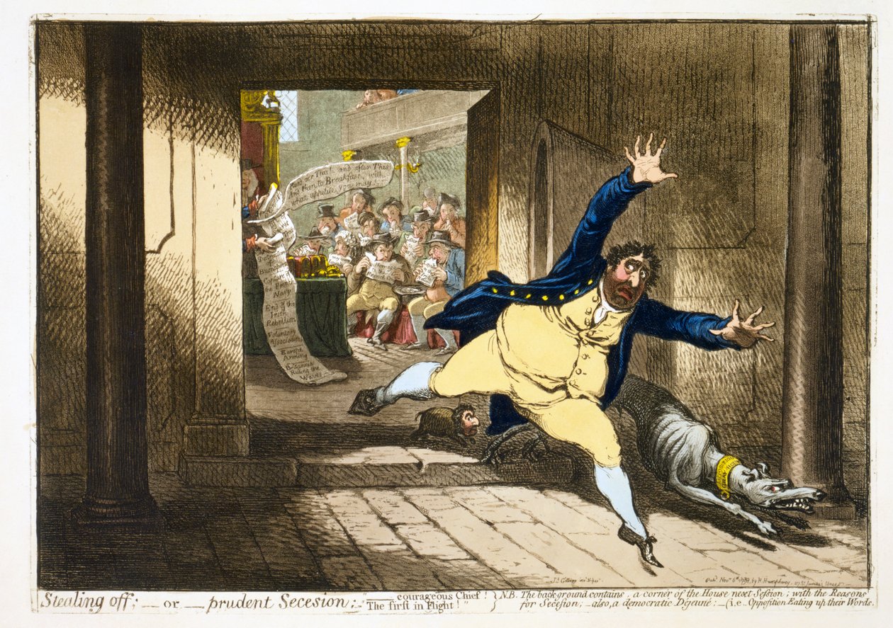 Lopás; - vagy - körültekintő Szecesszió, kocsma. 1798 (kézzel színezett metszet) alkotó: James Gillray