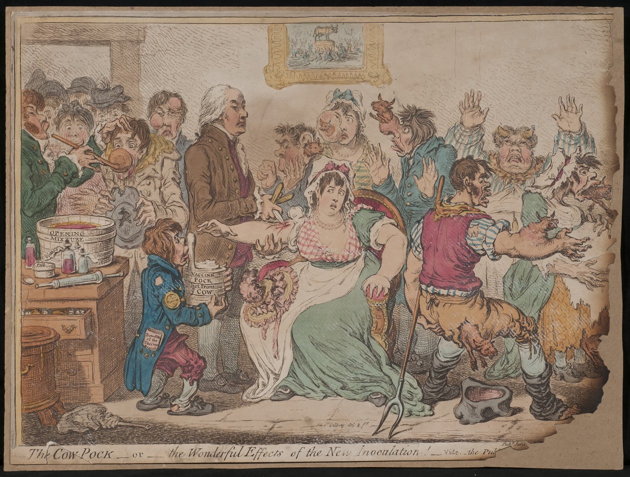 A Cow Pock avagy az új oltás csodálatos hatásai alkotó: James Gillray