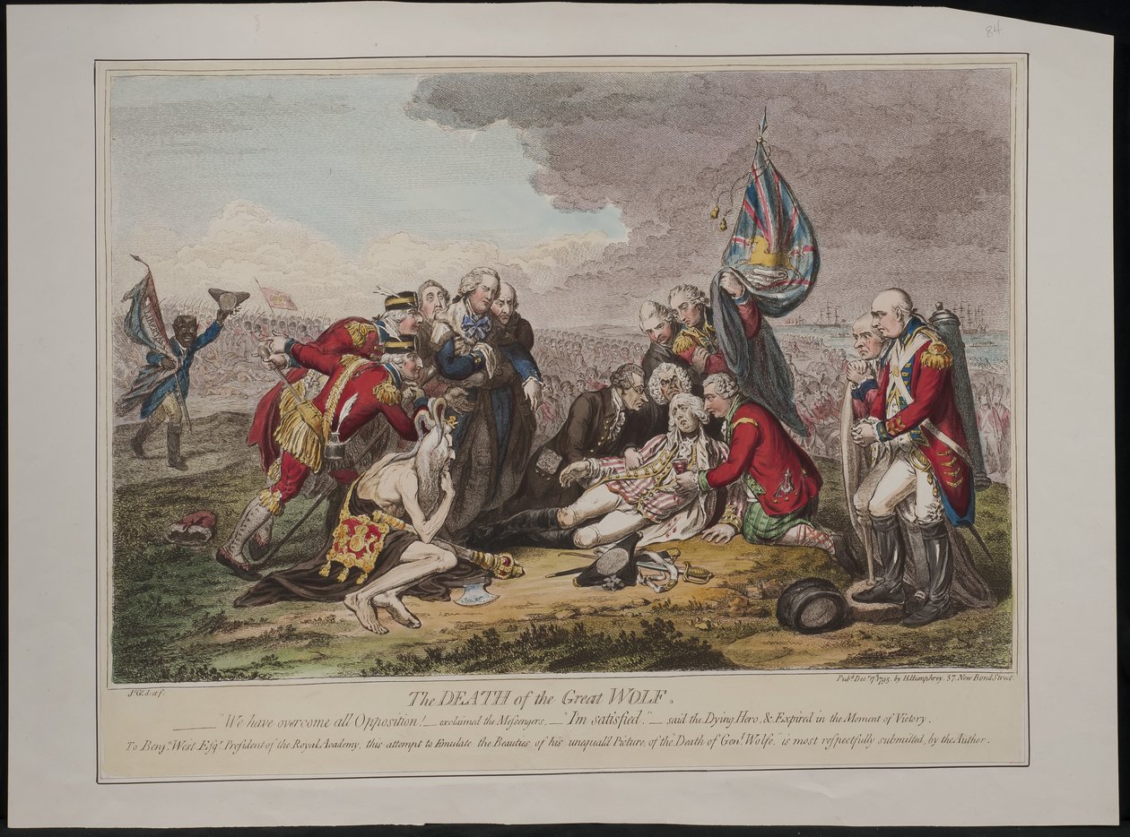 A Nagy Farkas halála, 1795 alkotó: James Gillray