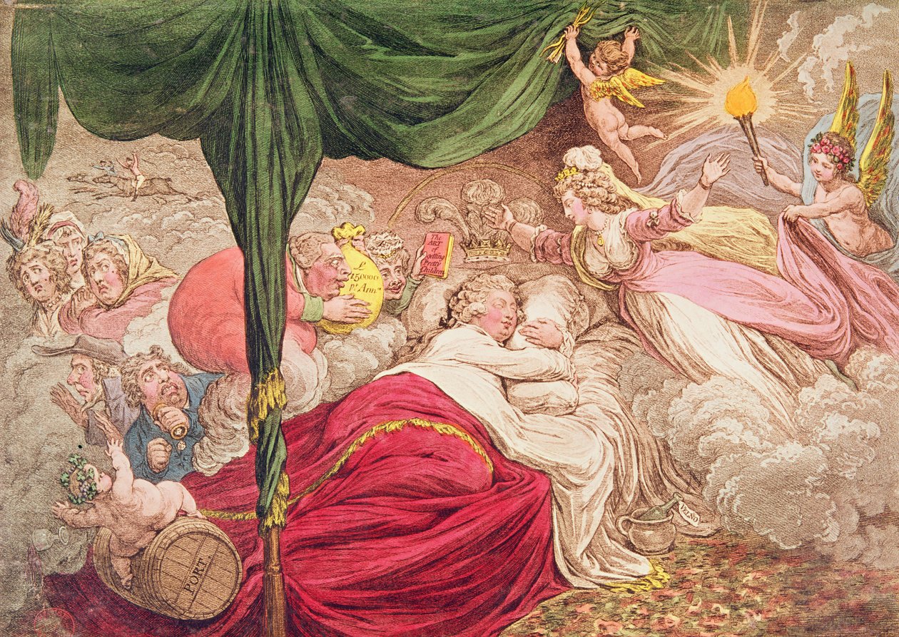 A szerető álma, 1795. január 24 alkotó: James Gillray