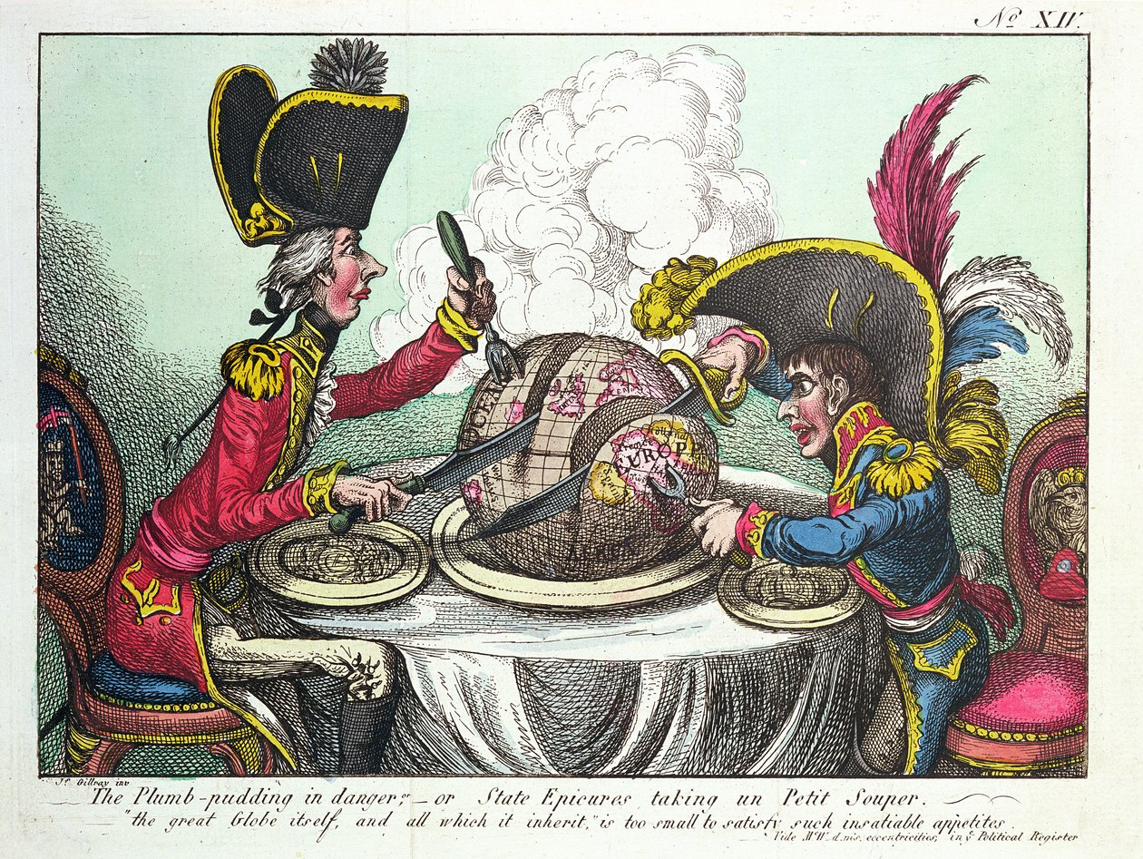 A szilvapuding veszélyben, 1805 (színes metszet) (lásd még: 152999) alkotó: James Gillray