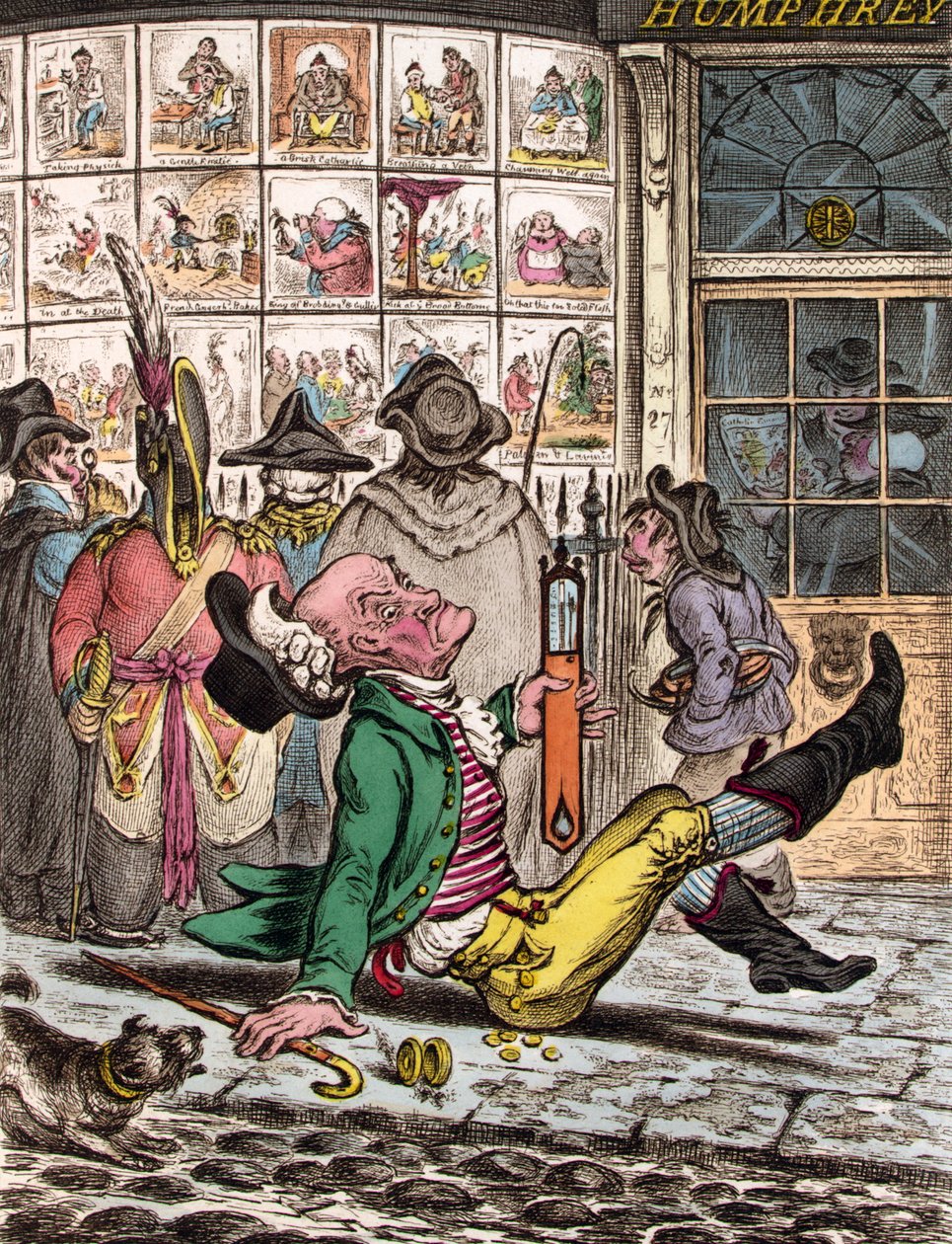 Nagyon csúszós idő, 1808 alkotó: James Gillray