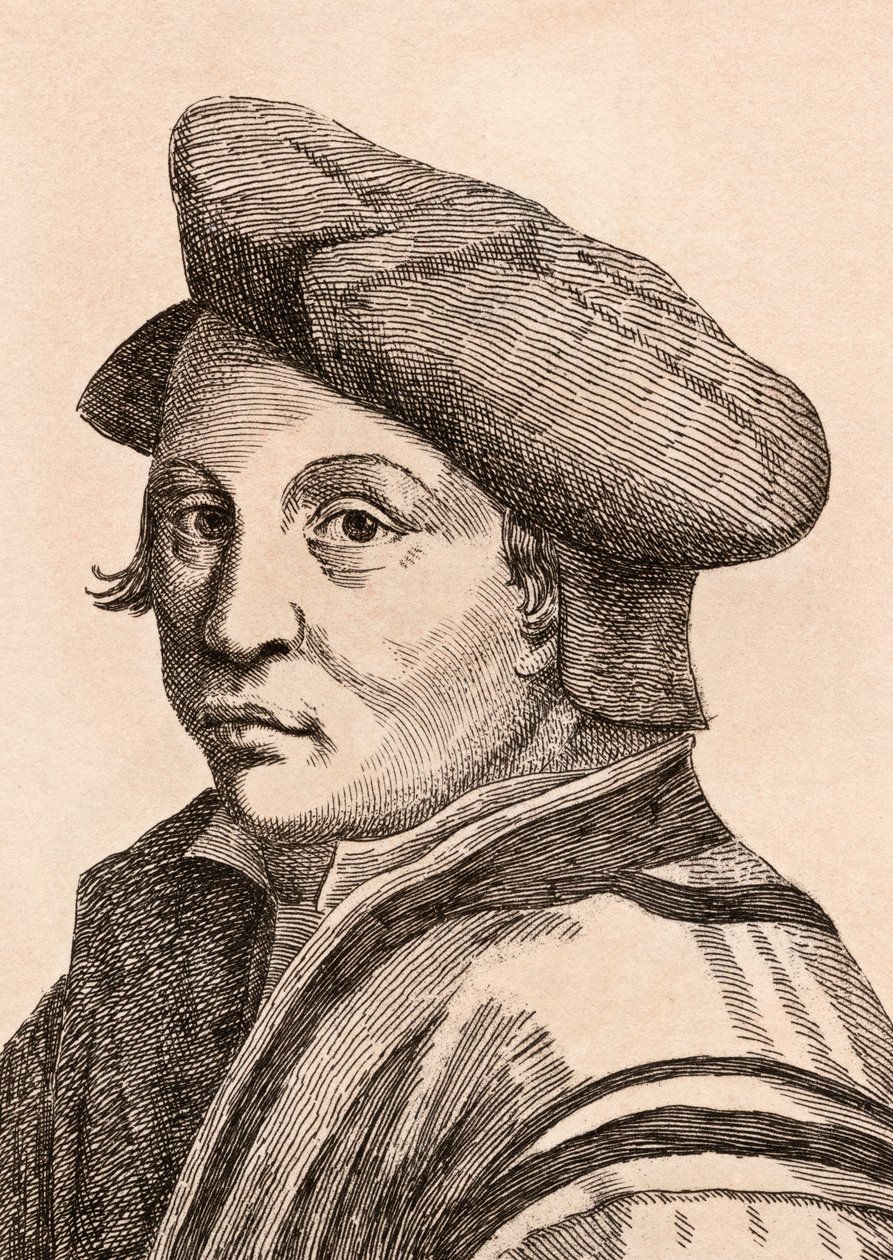 Andrea del Sarto, illusztráció az 1817-ben, Londonban megjelent „75 portréi híres festőkről hiteles eredetikről” c. alkotó: James Girtin