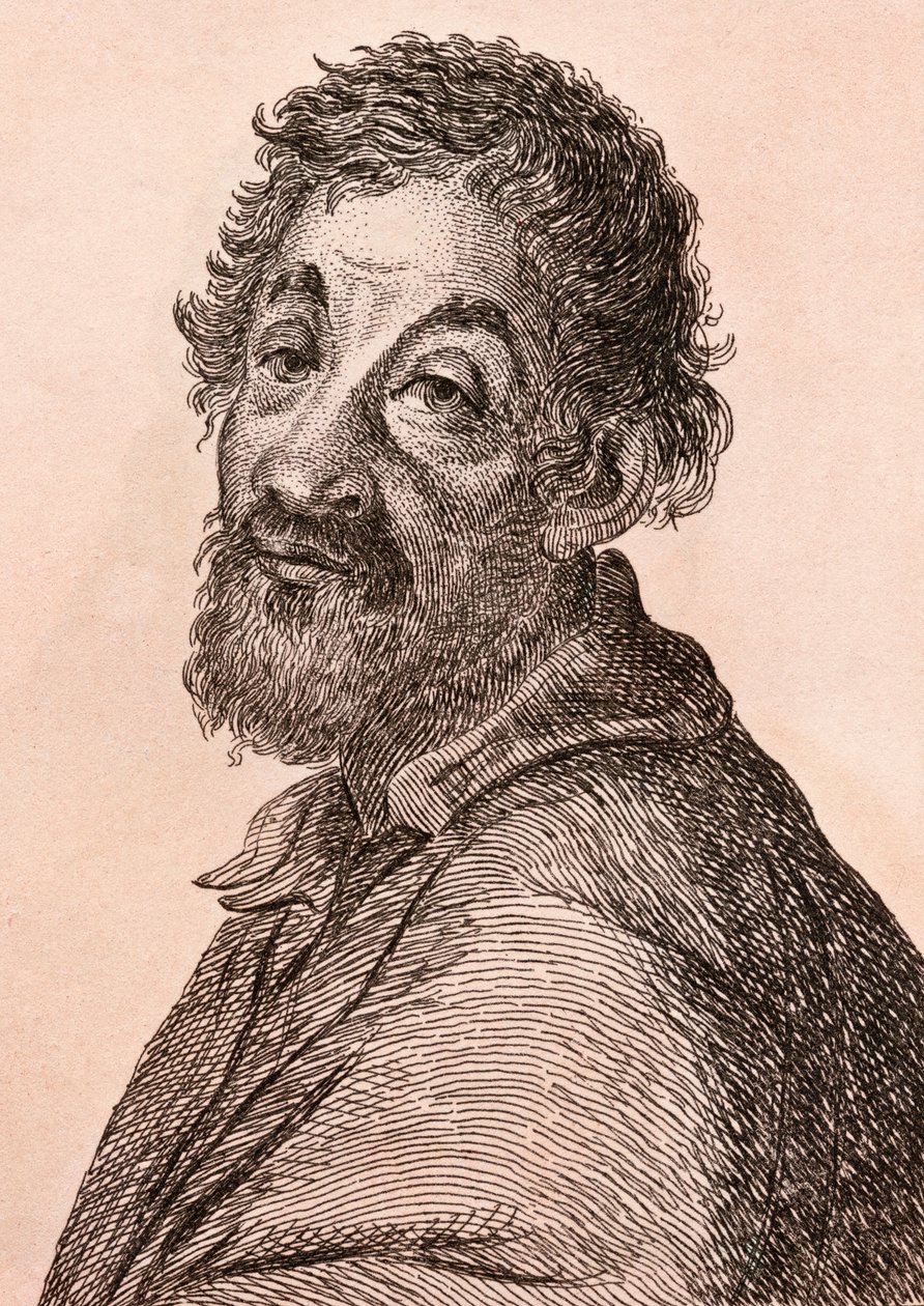Julio Romano, illusztráció a „75 portréi híres festőkről hiteles eredetikről” című könyvből, megjelent Londonban, 1817 alkotó: James Girtin