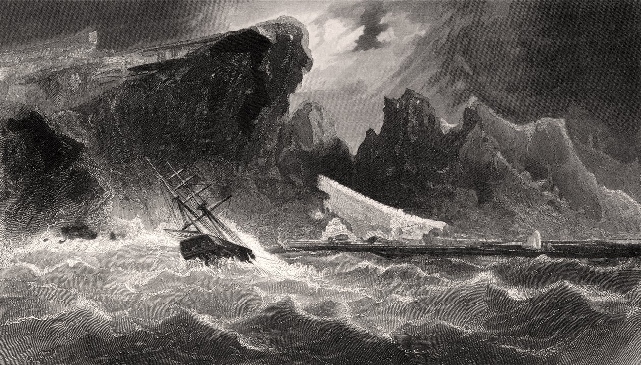 Elválnak Hawsert Godsend párkánytól, G. Ulman vésette, "Arctic Explorations in the Years 1853, 54, 55", I. kötet, Doctor Elisha Kent Kane (1820-57), Philadelphia, 1856 alkotó: James Hamilton