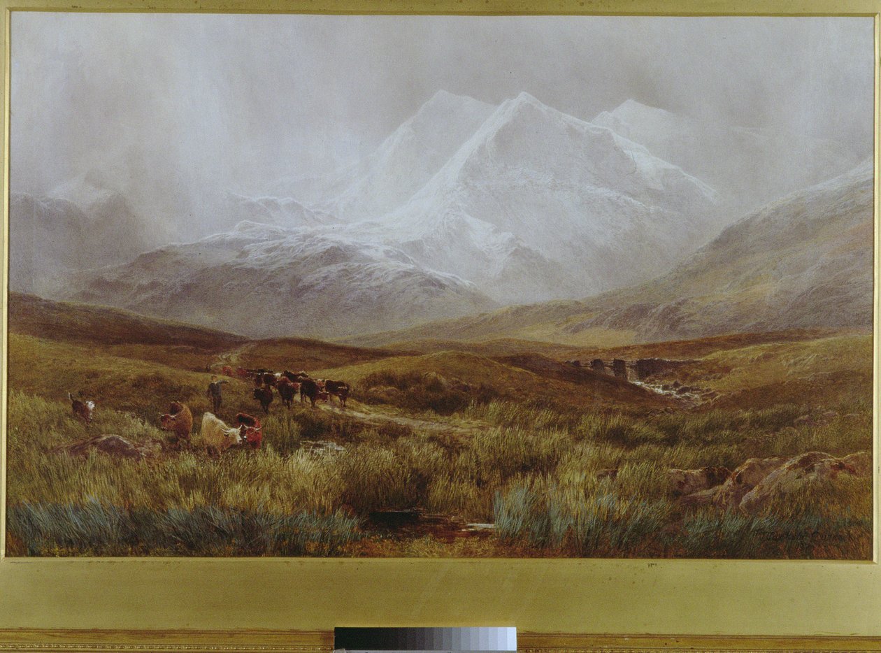 Hóvihar Snowdon felett, 1879 alkotó: James Jackson Curnock