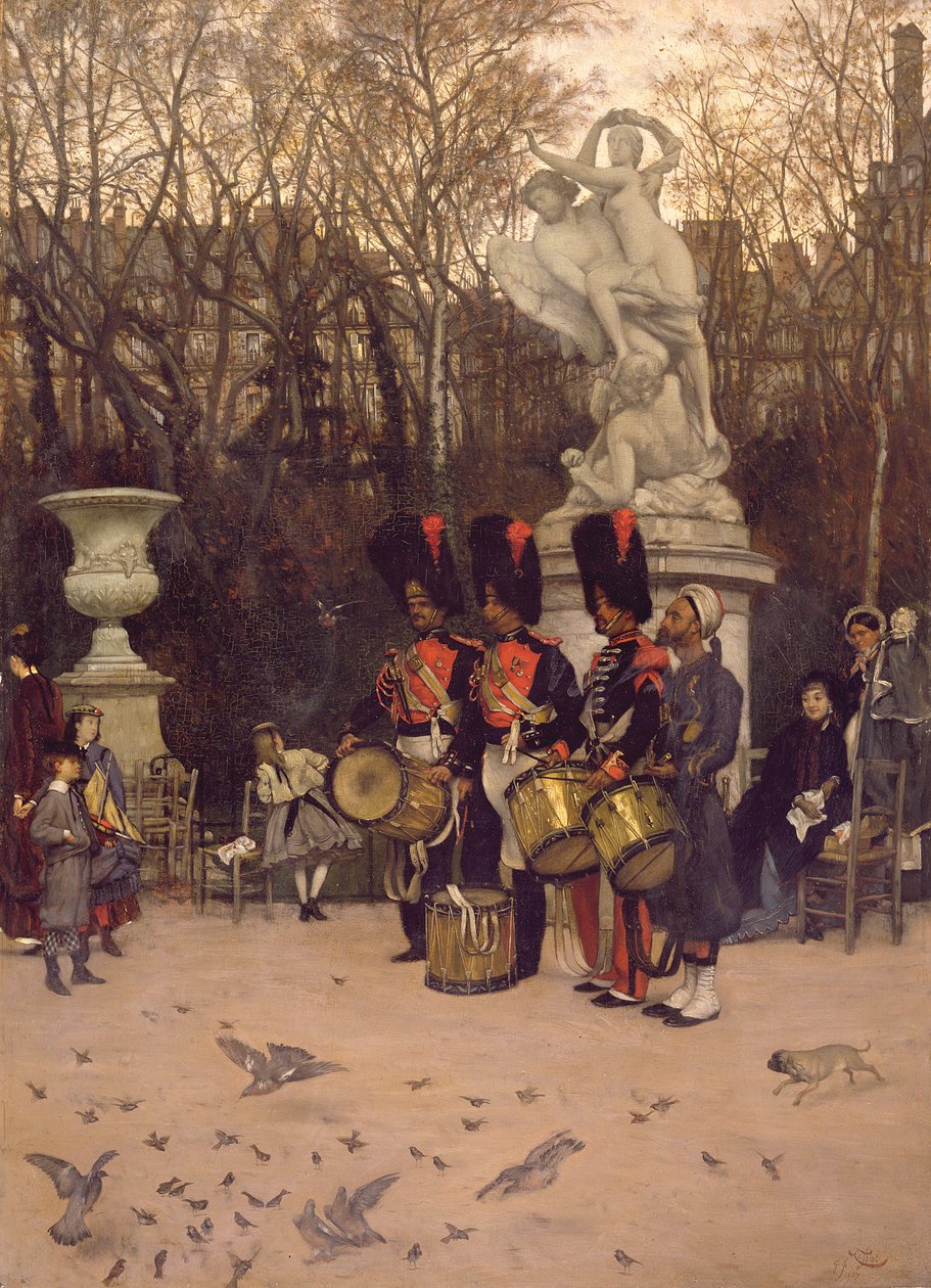 Beating the Retreat in the Tuileries Gardens, 1867 (panel) alkotó: James Jacques Joseph Tissot
