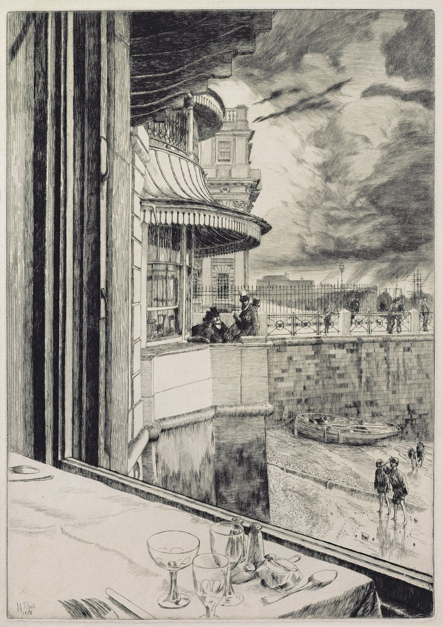 Trafalgar Tavern, 1878 (metszet és száraztű) alkotó: James Jacques Joseph Tissot