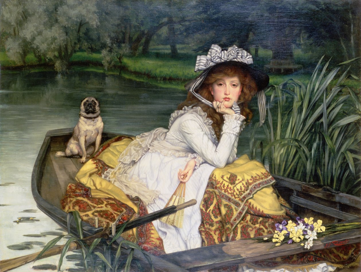 Fiatal nő csónakban, avagy elmélkedések, 1870 körül alkotó: James Jacques Joseph Tissot