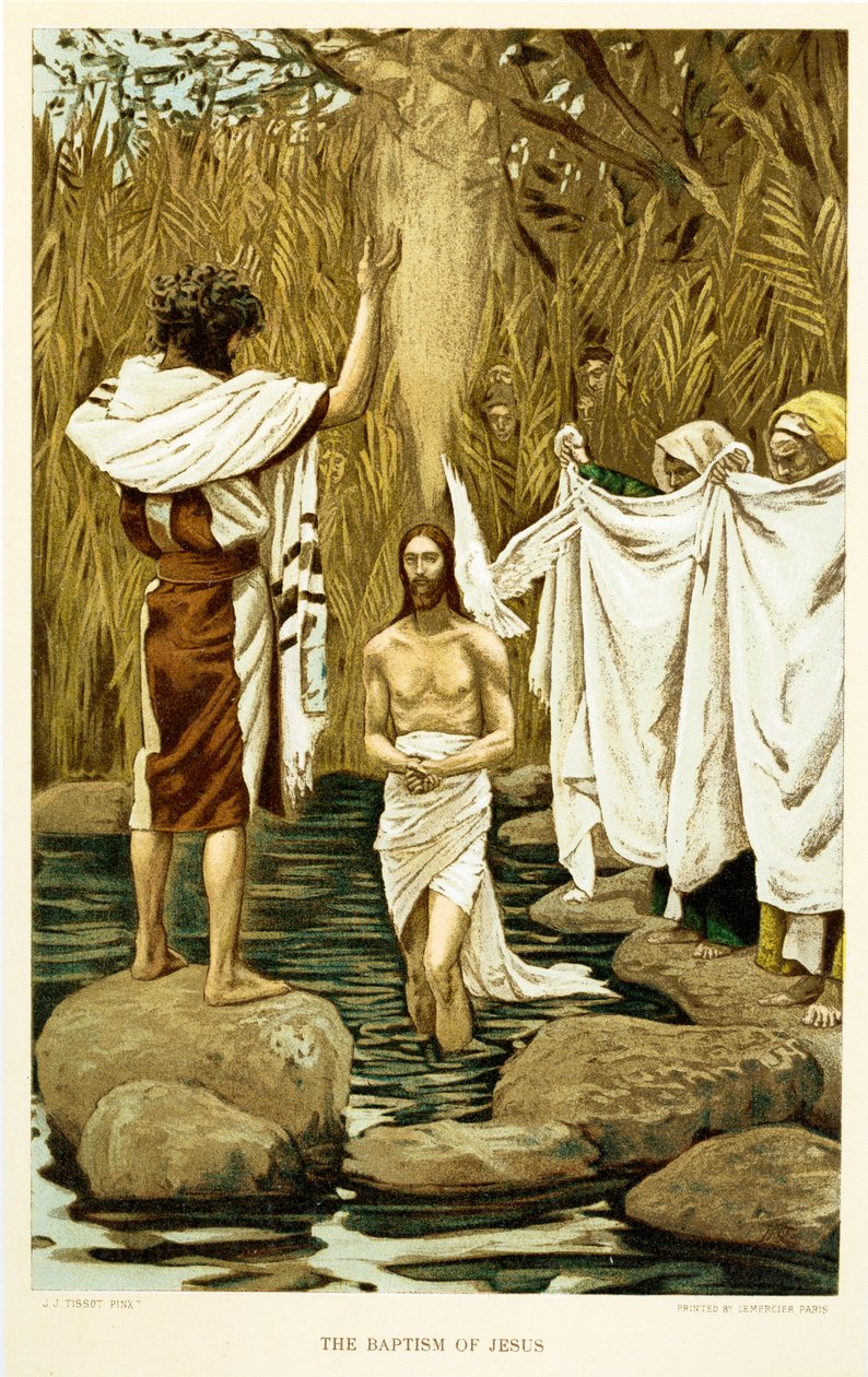 Jézus megkeresztelkedése, Szent Máté – Biblia alkotó: James Jacques Joseph after Tissot