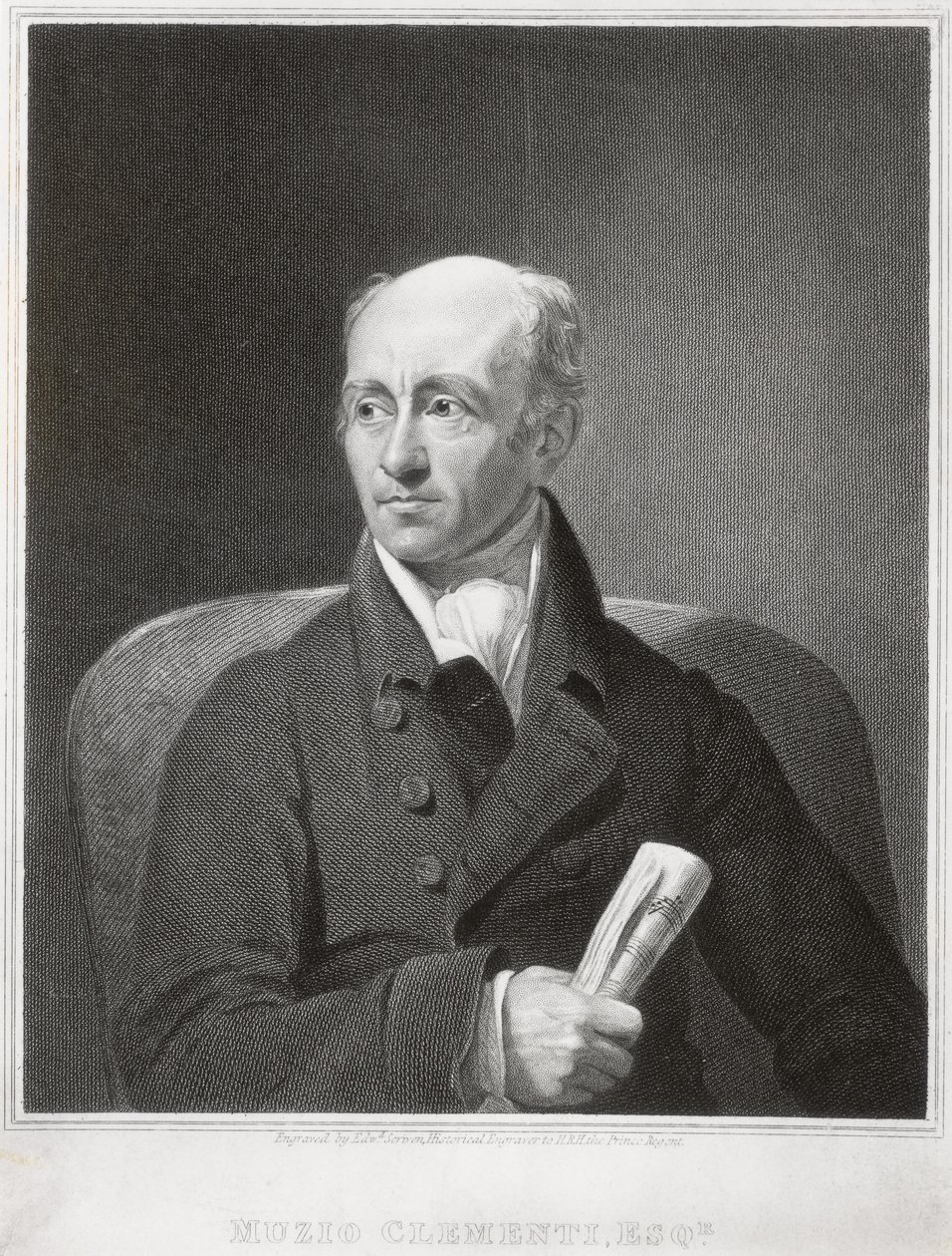 Muzio Clementi (1752-1832), olasz zongoraművész és zeneszerző, metszett Edward Scriven (1775-1841) alkotó: James Lonsdale