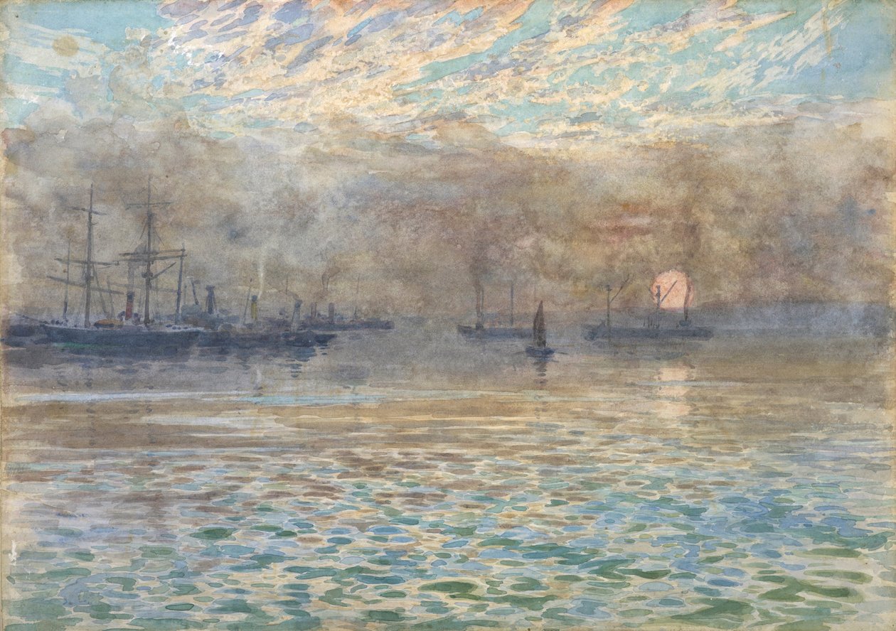 Téli reggel, Wellington kikötő alkotó: James McLachlan Nairn