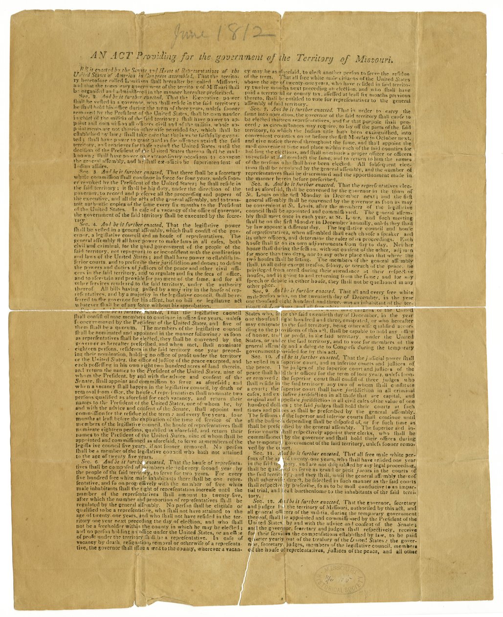 Jóváhagyva, H. Clay, Wm. H. Crawford, James Madison alkotó: James Madison