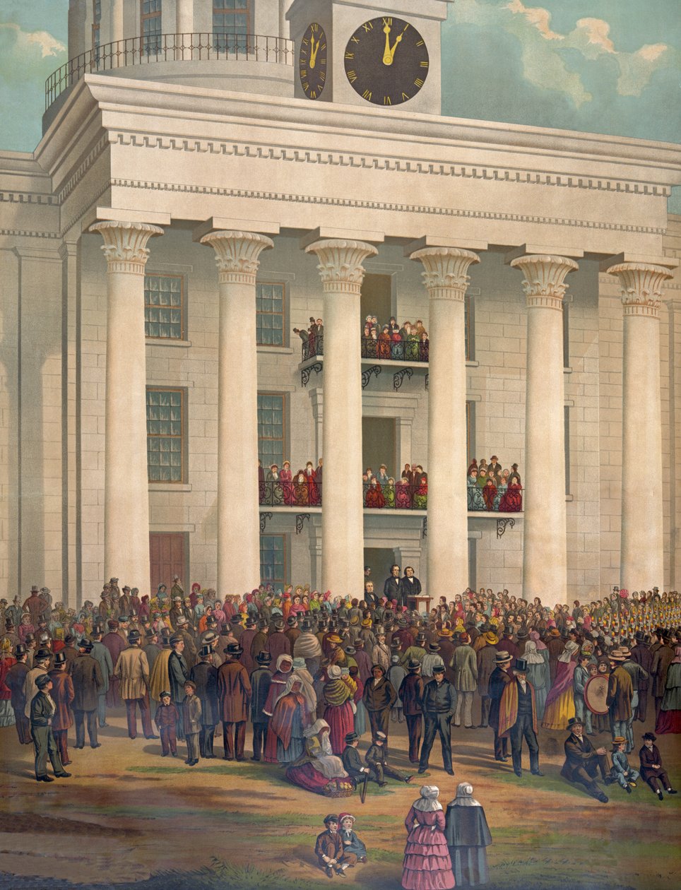 Az államok közötti nagy háború kiindulópontja, Jefferson Davis beiktatása, Montgomery, Alabama, 1861. február 18., pub. 1878 alkotó: James Massalon