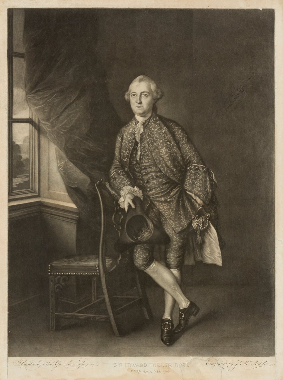 Sir Edward Turner portréja, 1762-63 körül (mezzotint) alkotó: James McArdell