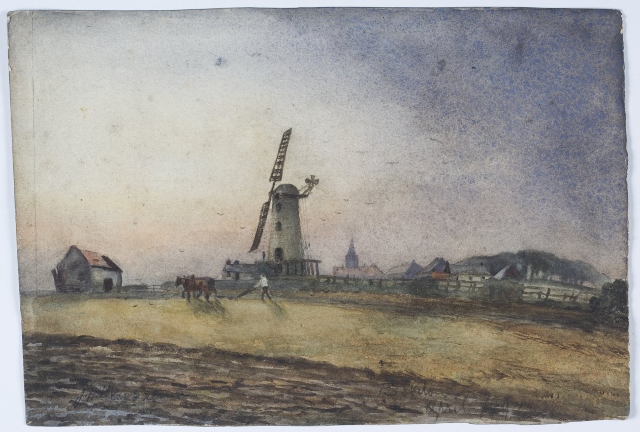 Boldon Mill (ceruza, akvarell és testfesték papíron) alkotó: James Miller Brown