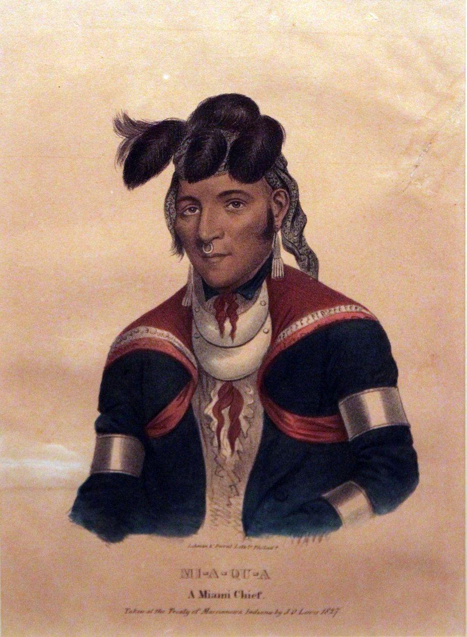 Mi-A-Qu-A, miami főnök, 1827 alkotó: James Otto Lewis
