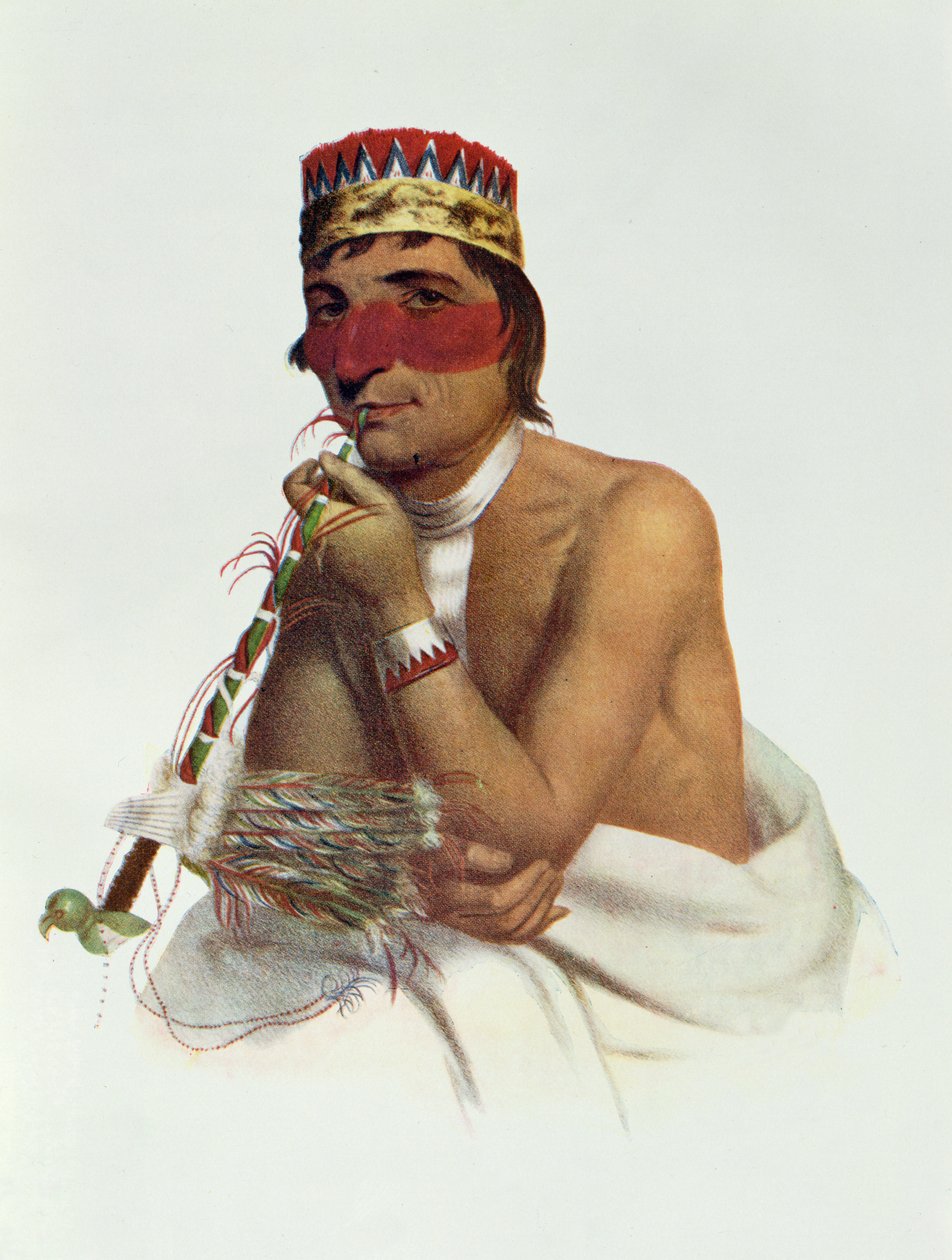Wa-Em-Boesh-Kaa, a Chippeway főnöke a Sandy Lake-ből, 1826, illusztráció: „The Indian Tribes of North America, Vol.1”, Thomas L. McKenney és James Hall, pub. írta John Grant alkotó: James Otto Lewis