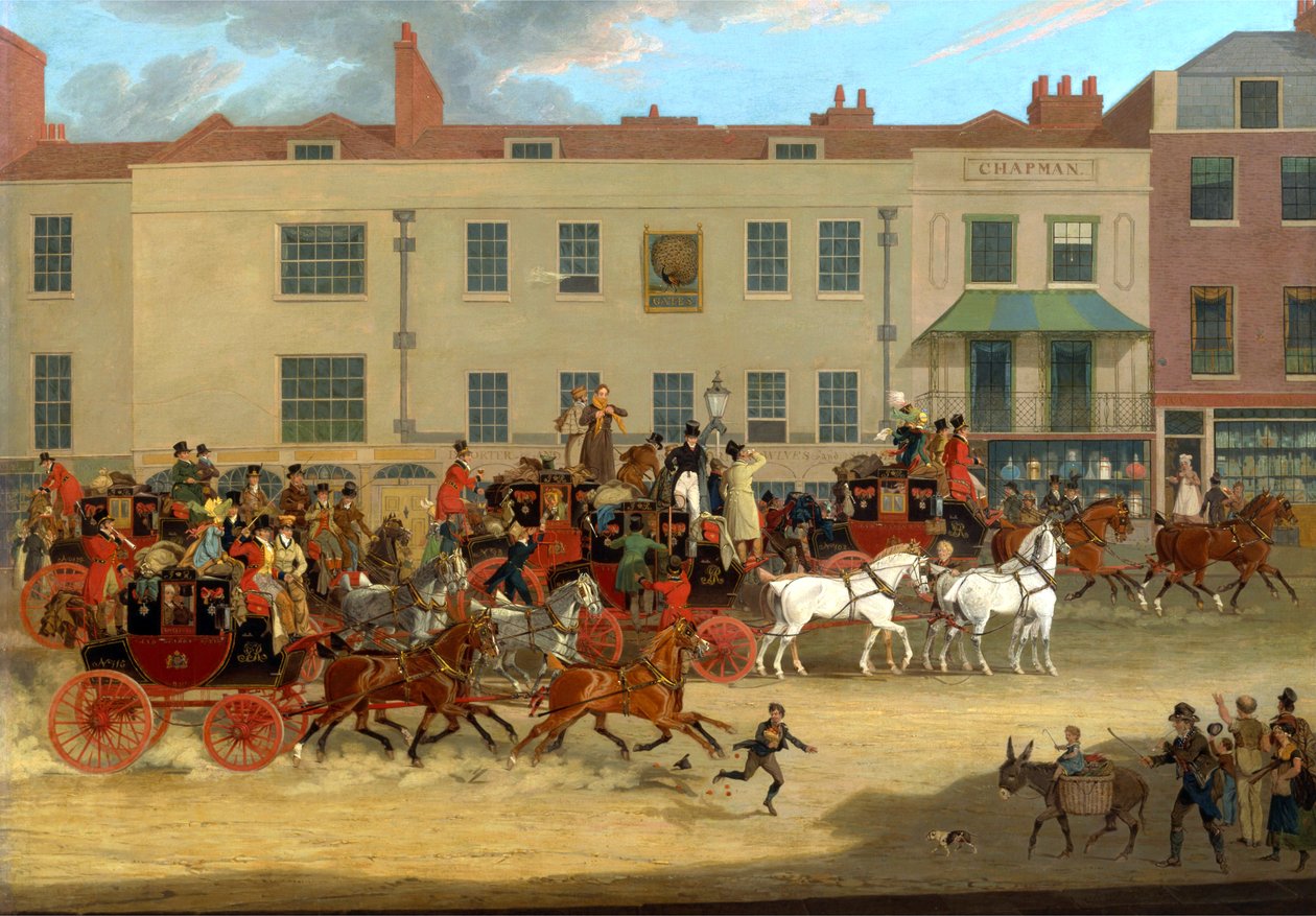 North Country Mails a Peacockban, Islingtonban alkotó: James Pollard