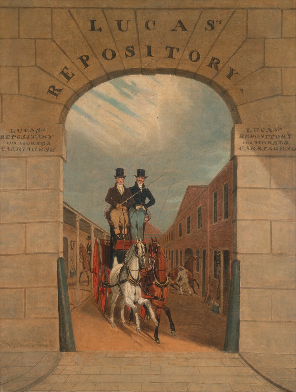 Fékpár tanítása a Lucler Yardban, Clerkenwellben alkotó: James Pollard