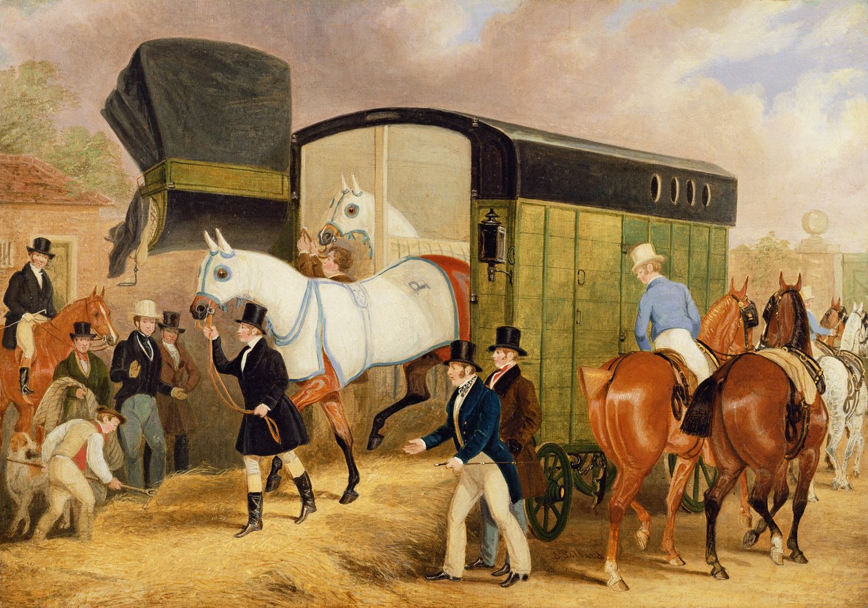 The Derby Pets: The Arrival, 1842 alkotó: James Pollard