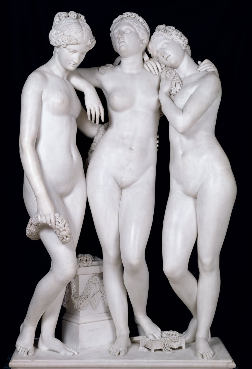 The Three Graces, 1831 (márvány) (a részletekért lásd: 164658, 164659) alkotó: James Pradier