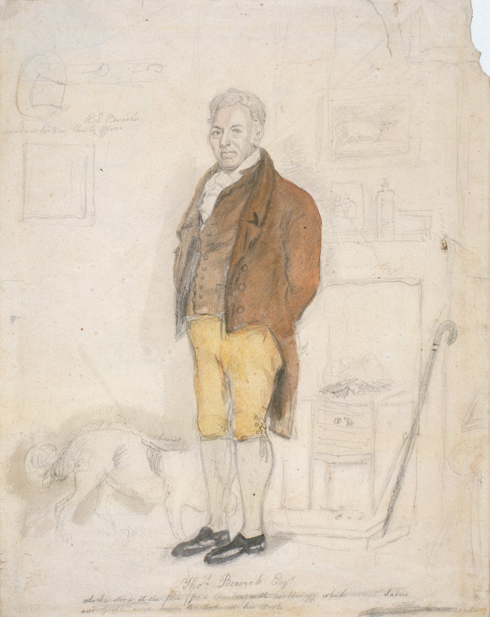 Thomas Bewick Esq. portréja, 1816 (ceruza és WC papíron) alkotó: James Ramsay