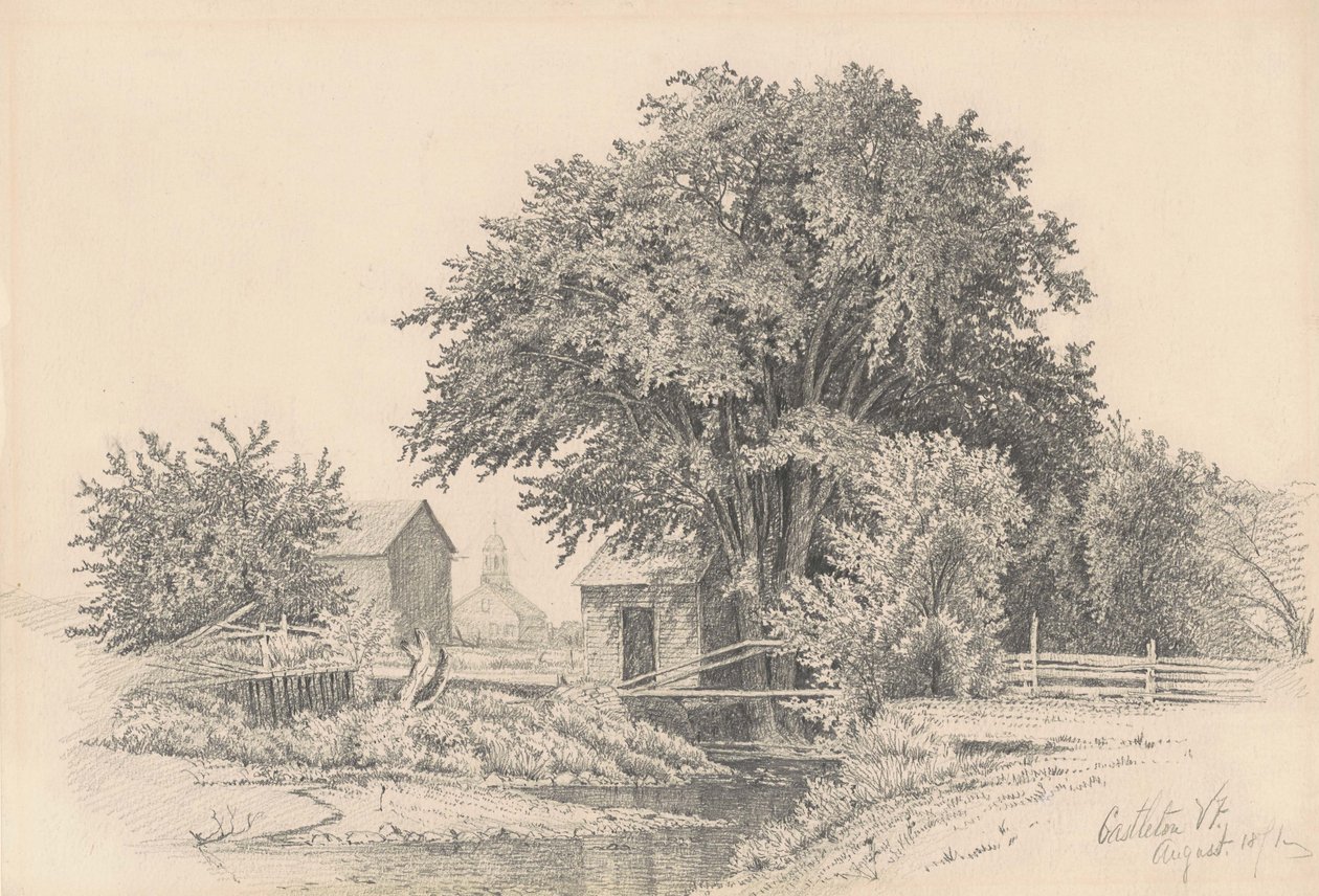 Castleton, Vermont, 1871 (grafit szőtt papíron) alkotó: James Renwick Brevoort