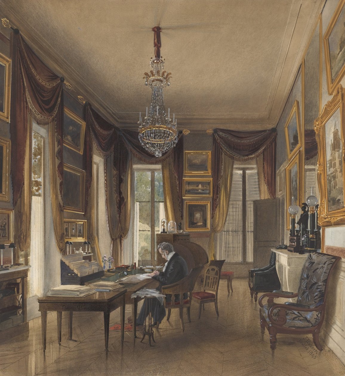 Louis-Philippe király tanulmánya Neuilly-ben alkotó: James Roberts