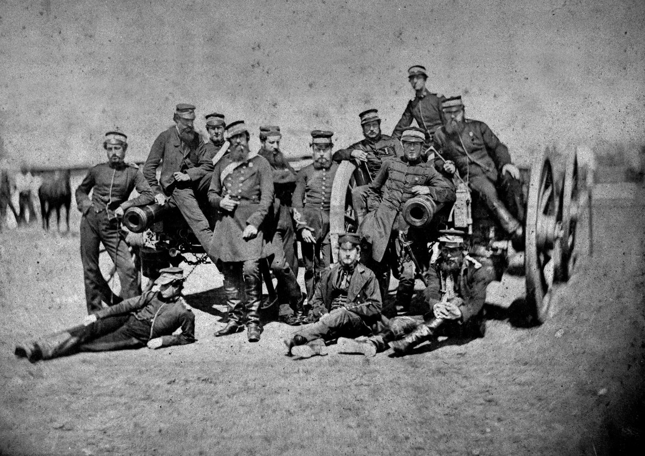 A 3. hadosztályhoz csatolt királyi tüzérség kilenc lövegágyúja, 1855-56 alkotó: James Robertson