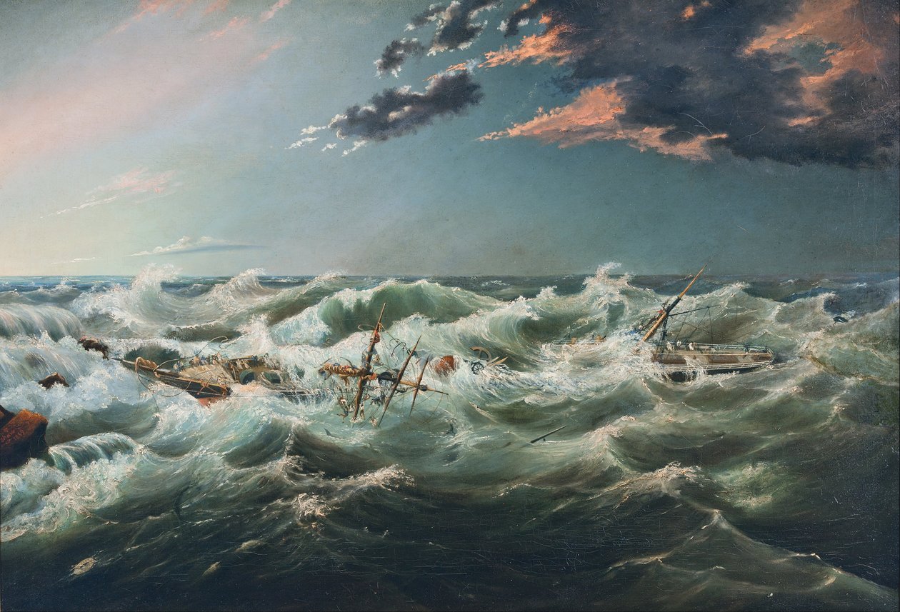 Az Admella összetört, Cape Banks, 1859. augusztus 6 alkotó: James Shaw