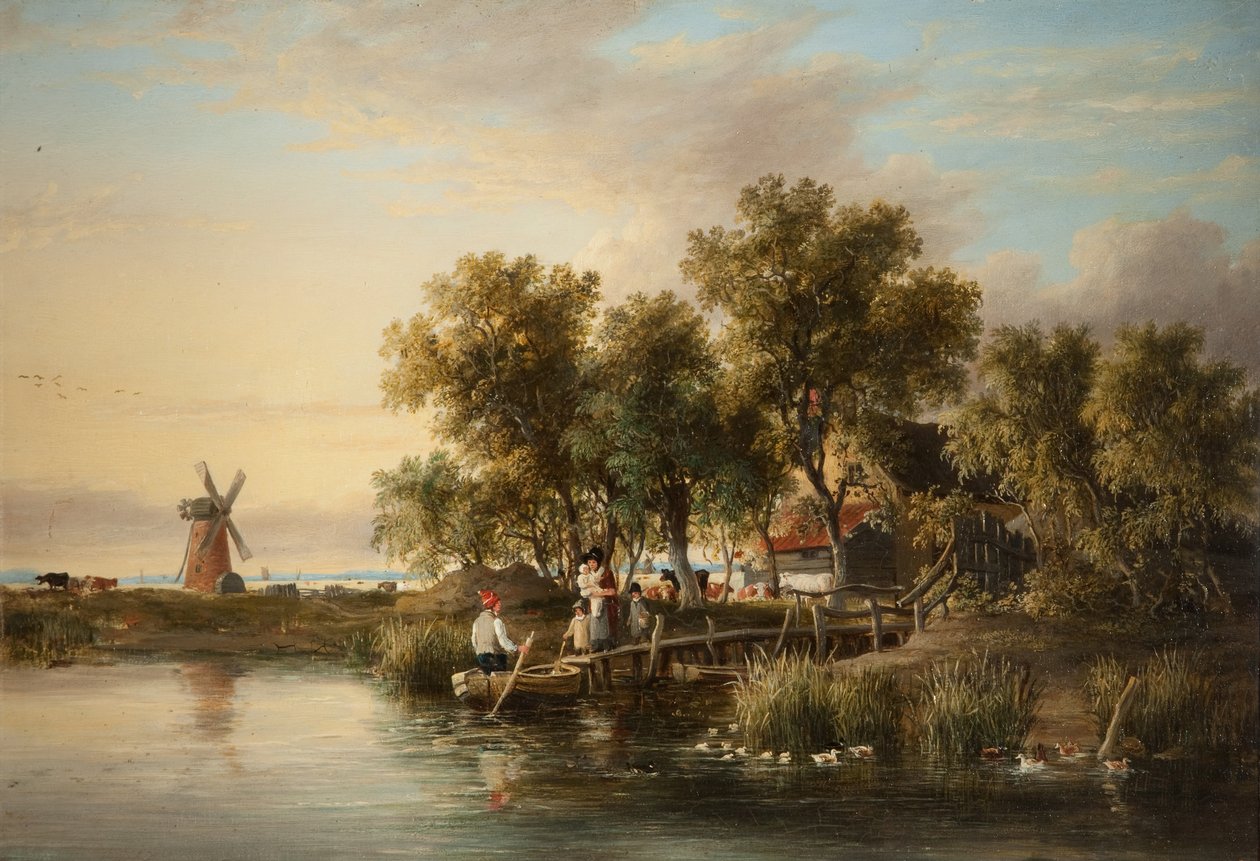 Napsütötte Norfolk folyó táj alkotó: James Stark