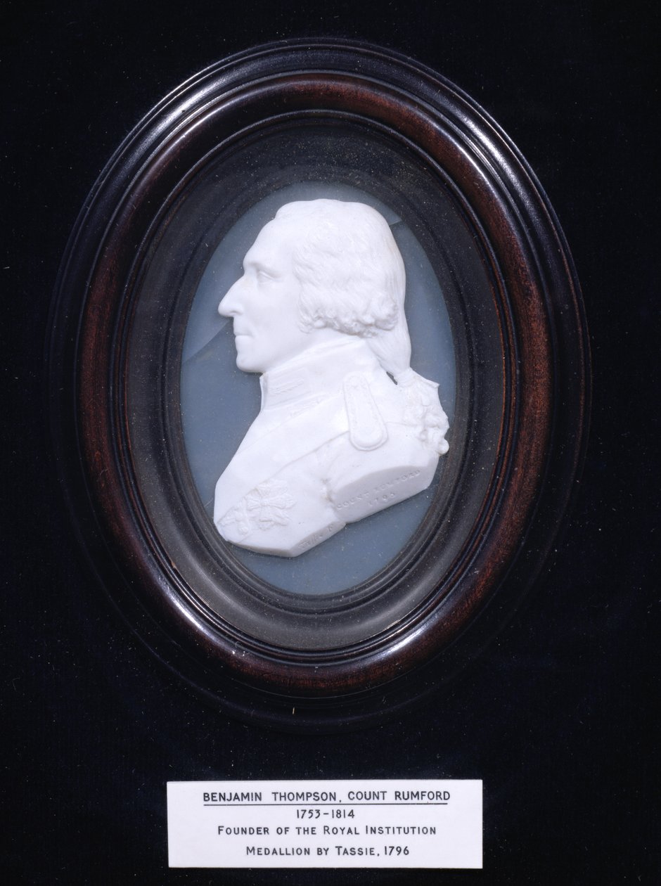 Benjamin Thompsont ábrázoló medál, Rumford gróf (1753-1814), 1796 alkotó: James Tassie