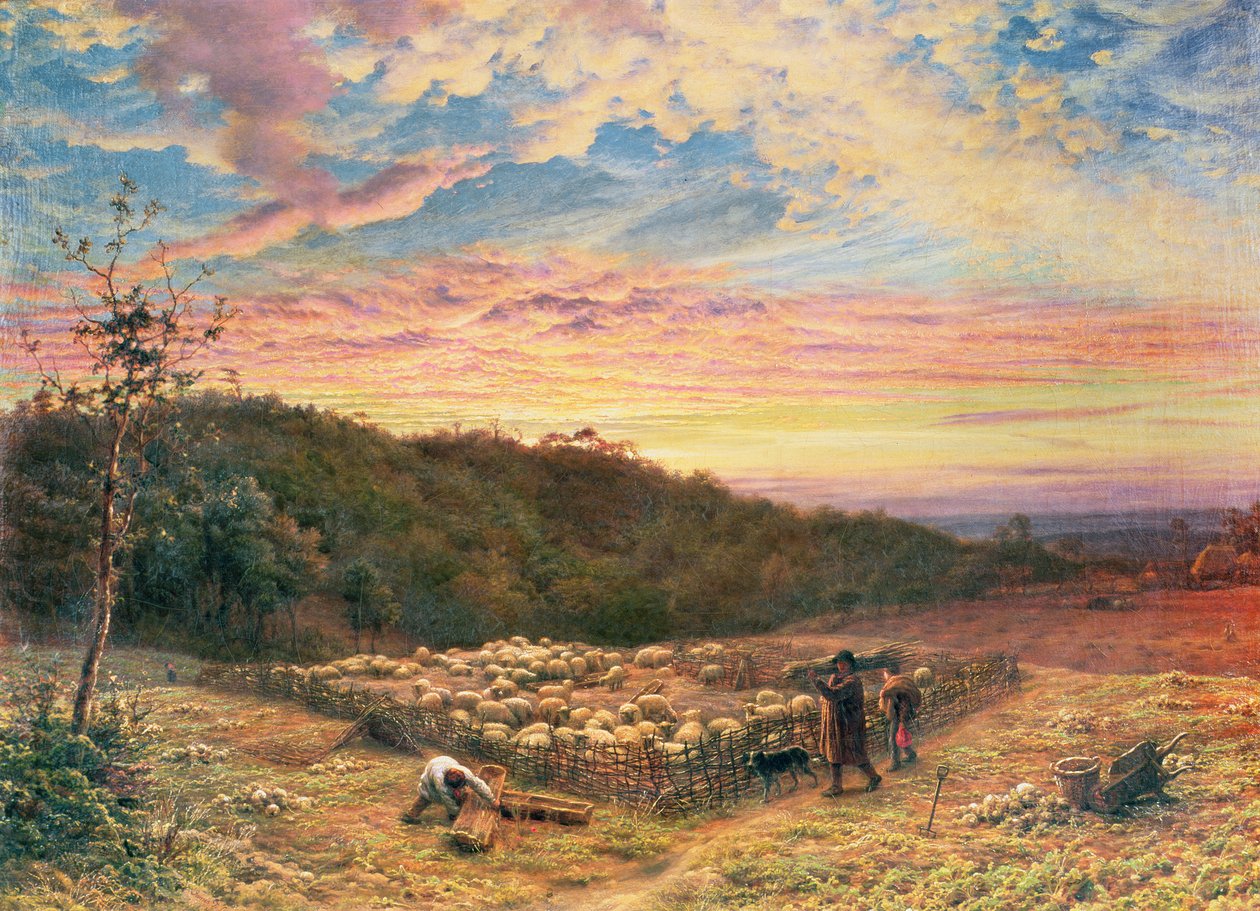 A bárány akol – Őszi reggel alkotó: James Thomas Linnell