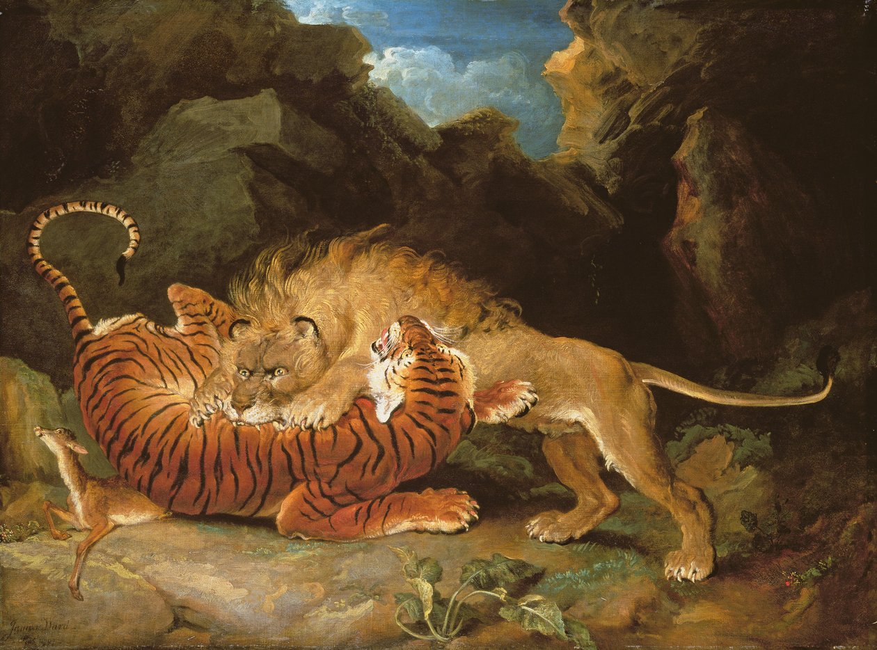 Harc oroszlán és tigris között, 1797 alkotó: James Ward