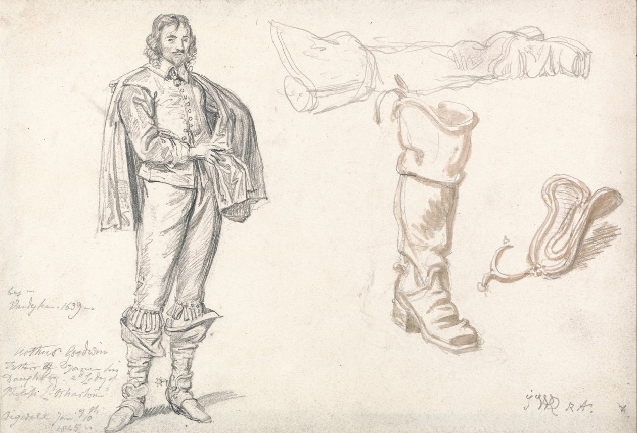Tanulmányok Anthony van Dycks után Arthur Goodwin portréja alkotó: James Ward