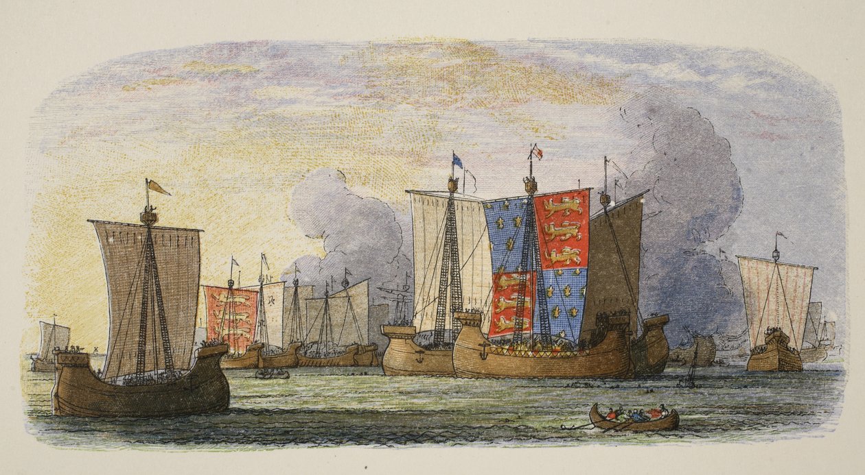 Sluys-i csata, 1340, A Chronicle of England Kr.e. 55-től Kr. u. 1485-ig, pub. London, 1863 alkotó: James William Edmund Doyle