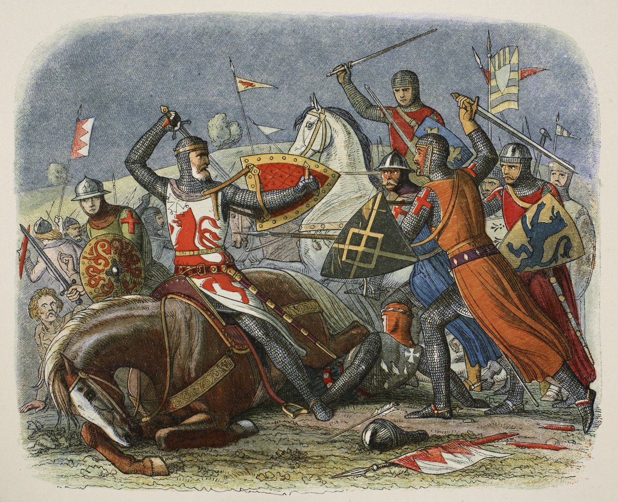 De Montfort halála, 1265. augusztus 12., A Chronicle of England Kr.e. 55-től i.sz. 1485-ig, pub. London, 1863 alkotó: James William Edmund Doyle