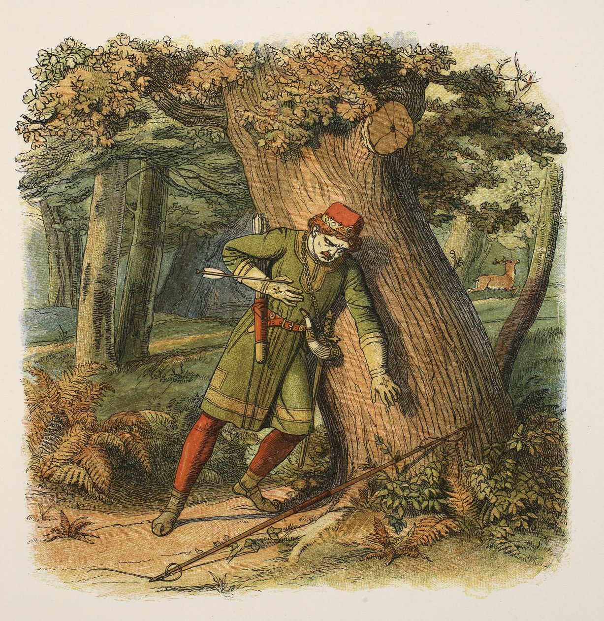 Vörös Vilmos vagy Rufus halála, 1100, az A Chronicle of England Kr. e. 55-től Kr. u. 1485-ig, kiad. London, 1863 alkotó: James William Edmund Doyle