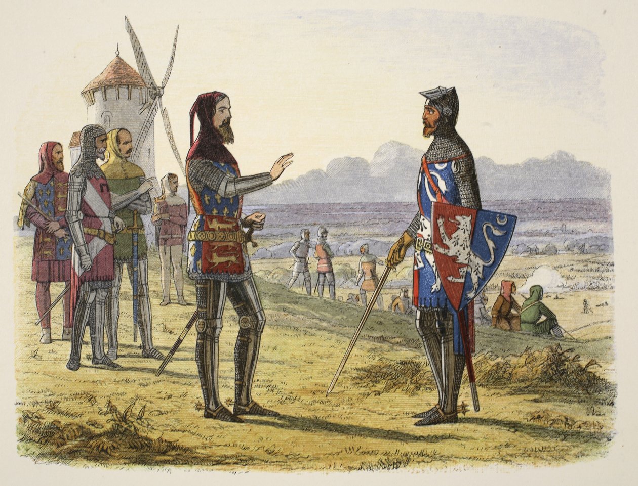 Edward megtagadja a segítségét fiának a Crécyben, az A Chronicle of England BC 55-től AD 1485-ig, pub. London, 1863 alkotó: James William Edmund Doyle
