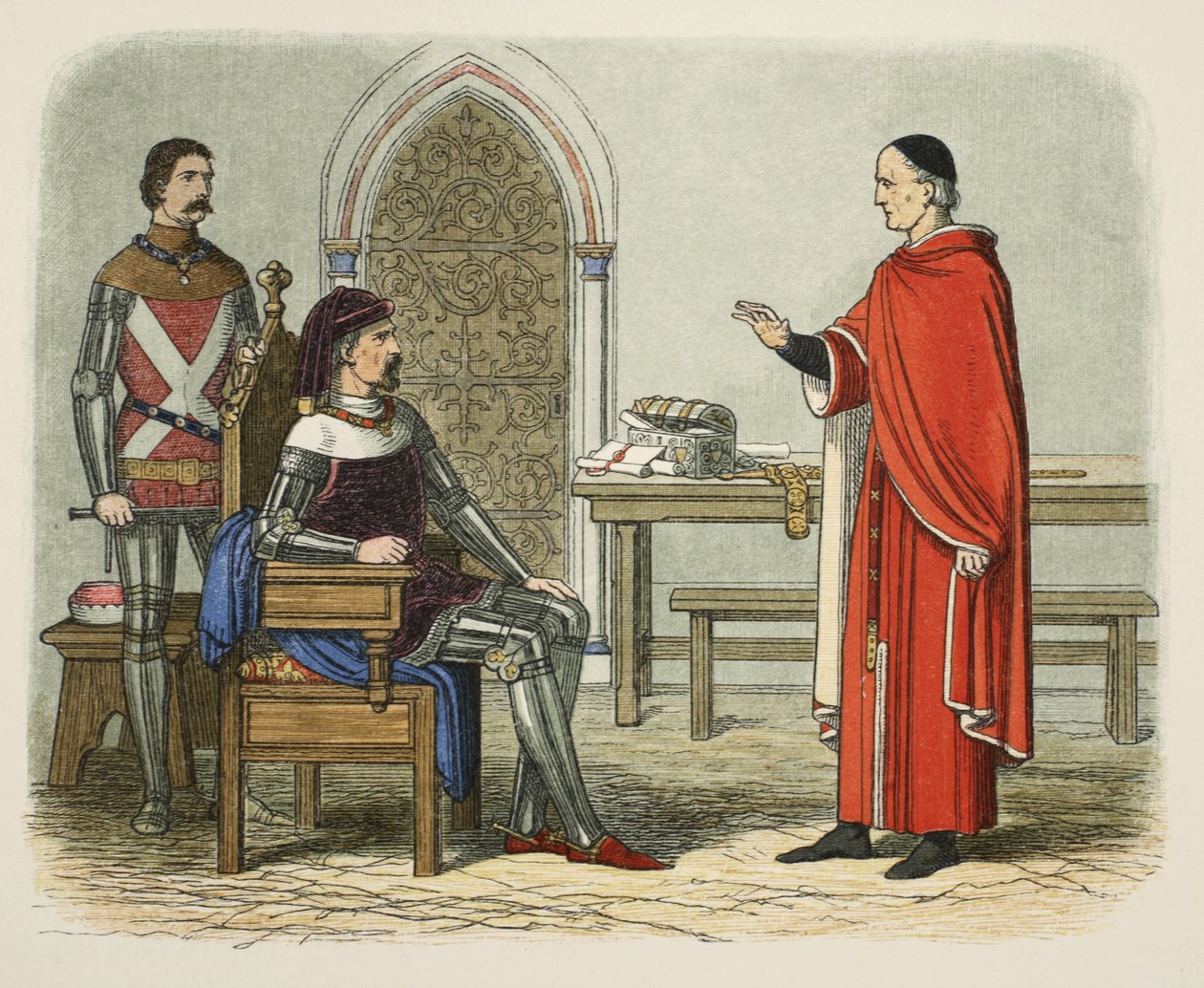 Gascoigne nem hajlandó elítélni egy elöljárót vagy társát, az A Chronicle of England BC 55-től AD 1485-ig, pub. London, 1863 alkotó: James William Edmund Doyle