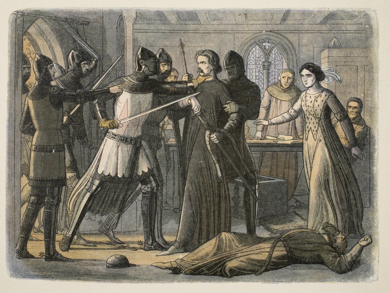 Mortimer lefoglalta a király, A Chronicle of England Kr.e. 55-től AD 1485-ig, pub. London, 1863 alkotó: James William Edmund Doyle