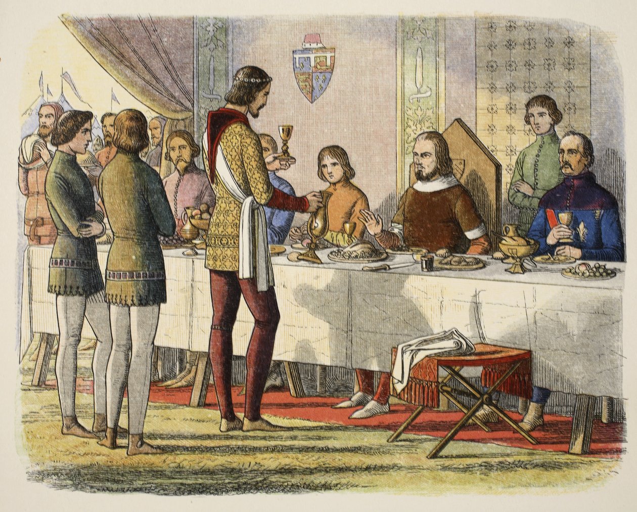 Edward herceg felszolgálja Artois Jánost az asztalnál, miután legyőzte őt Poitiers-ben, az A Chronicle of England BC 55-től az AD 1485-ig, pub. London, 1863 alkotó: James William Edmund Doyle