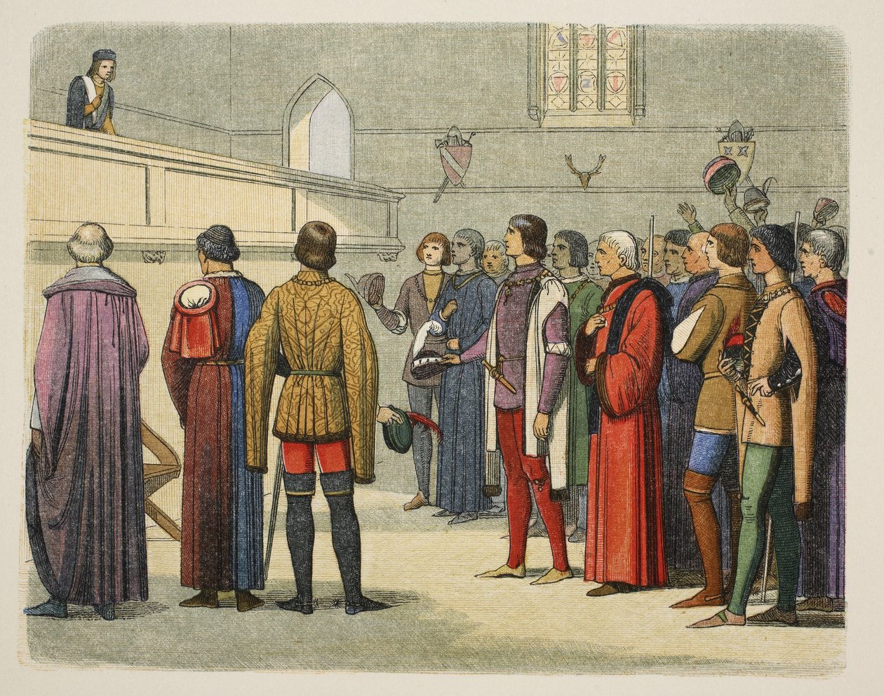 Richard meghívott a korona átvételére, 1483. június 25., A Chronicle of England BC 55 to AD 1485 pub. London, 1863 alkotó: James William Edmund Doyle