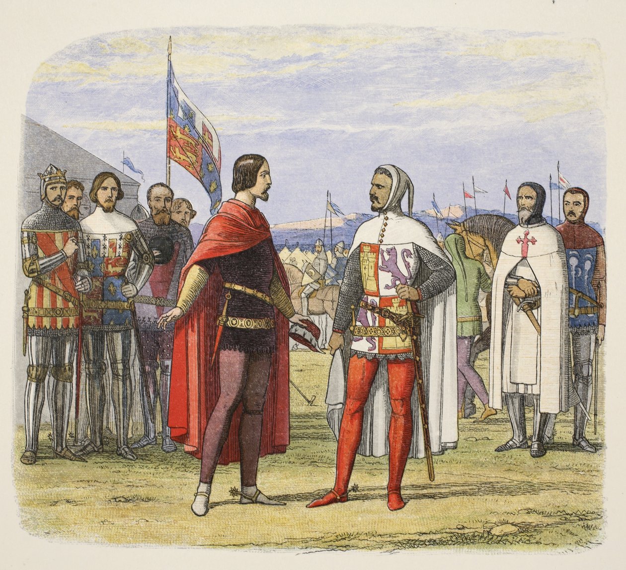 A herceg amnesztiát kicsikar Pedrótól, a Kegyetlentől, A Chronicle of England BC 55-től AD 1485-ig, pub. London, 1863 alkotó: James William Edmund Doyle