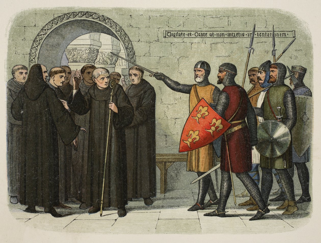 Christchurch szerzeteseit 1207. július 14-én kiutasították az A Chronicle of England BC 55-től AD 1485-ig, pub. London, 1863 alkotó: James William Edmund Doyle