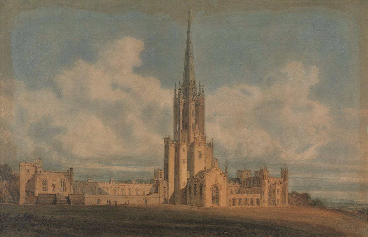 Tervezett tervezés a Fonthill -apátsághoz, Wiltshire alkotó: James Wyatt