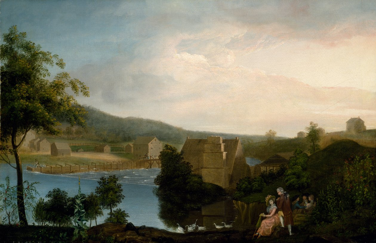 Pleasure Party egy malom mellett, 1780-as évek vége alkotó: James the Elder Peale