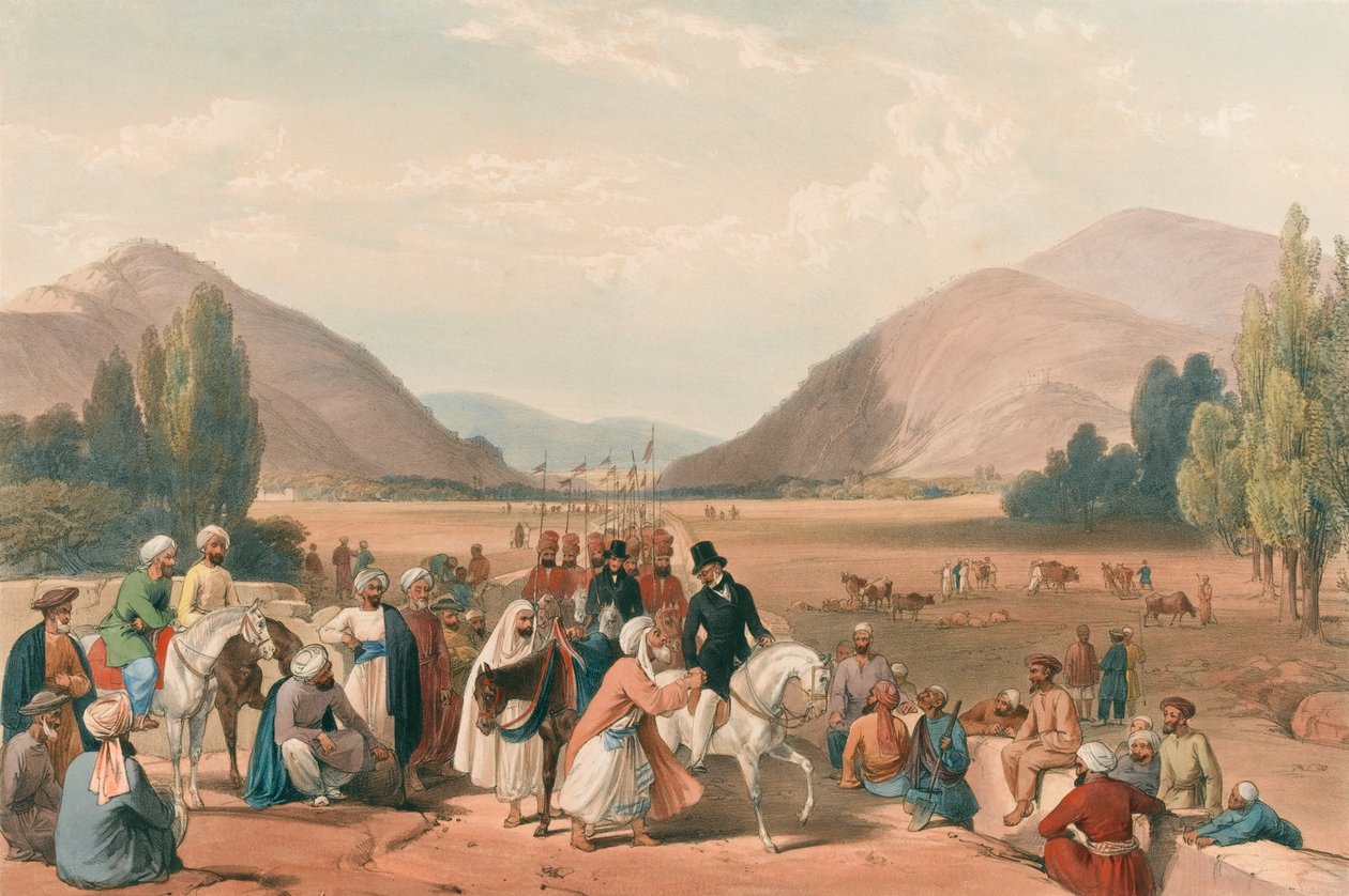 Bejárat Caubulba Killa-Kazee [sic] felől, 1840 körül (litográfia, színezett) alkotó: James (after) Atkinson